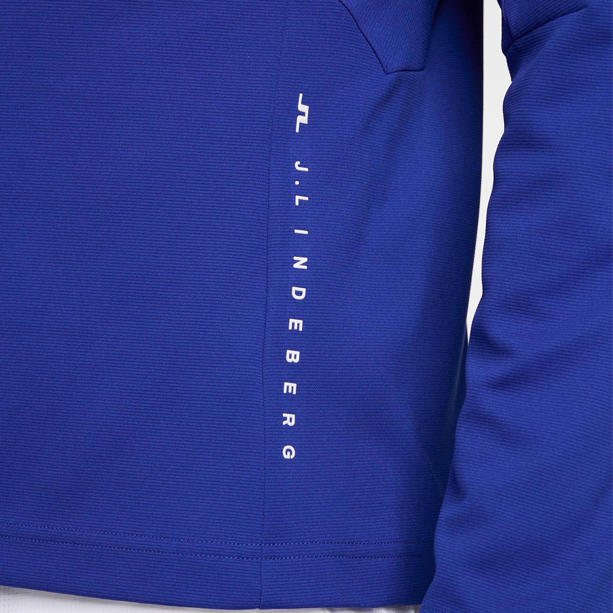 J Lindeberg Leon Quarter Zip Mens Golf Mid Layer Clematis Blue